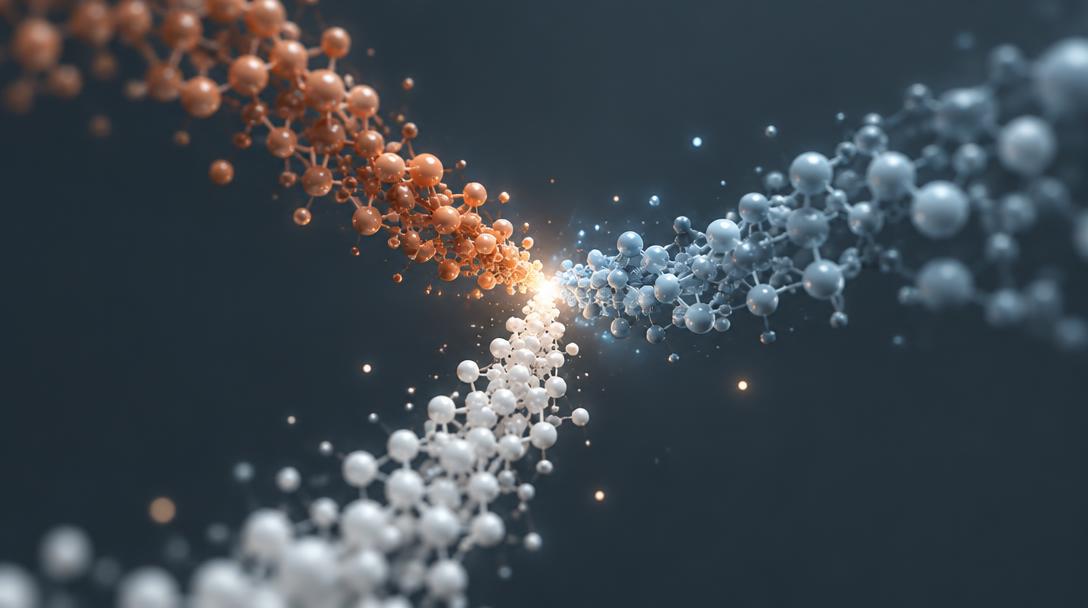 Red blood cells drift through a soft haze, with a faint hive-like pattern of light behind them.